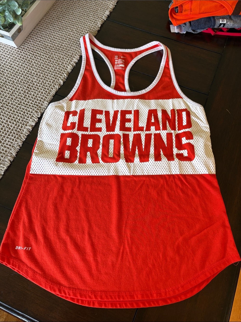 Cleveland Browns Red & White Mesh look Racerback Tank